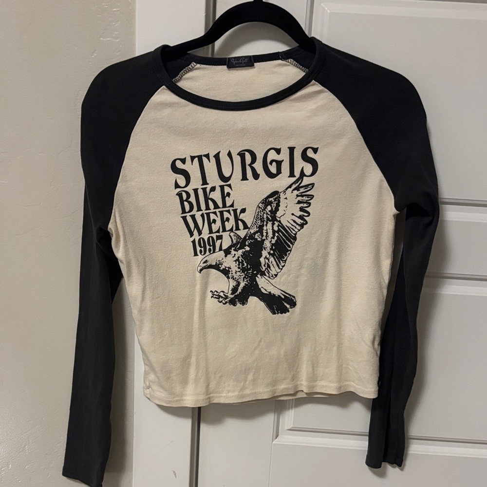 Brandy Melville Black & Cream 'Sturgis Bike Week 1997' Long Sleeve Tee